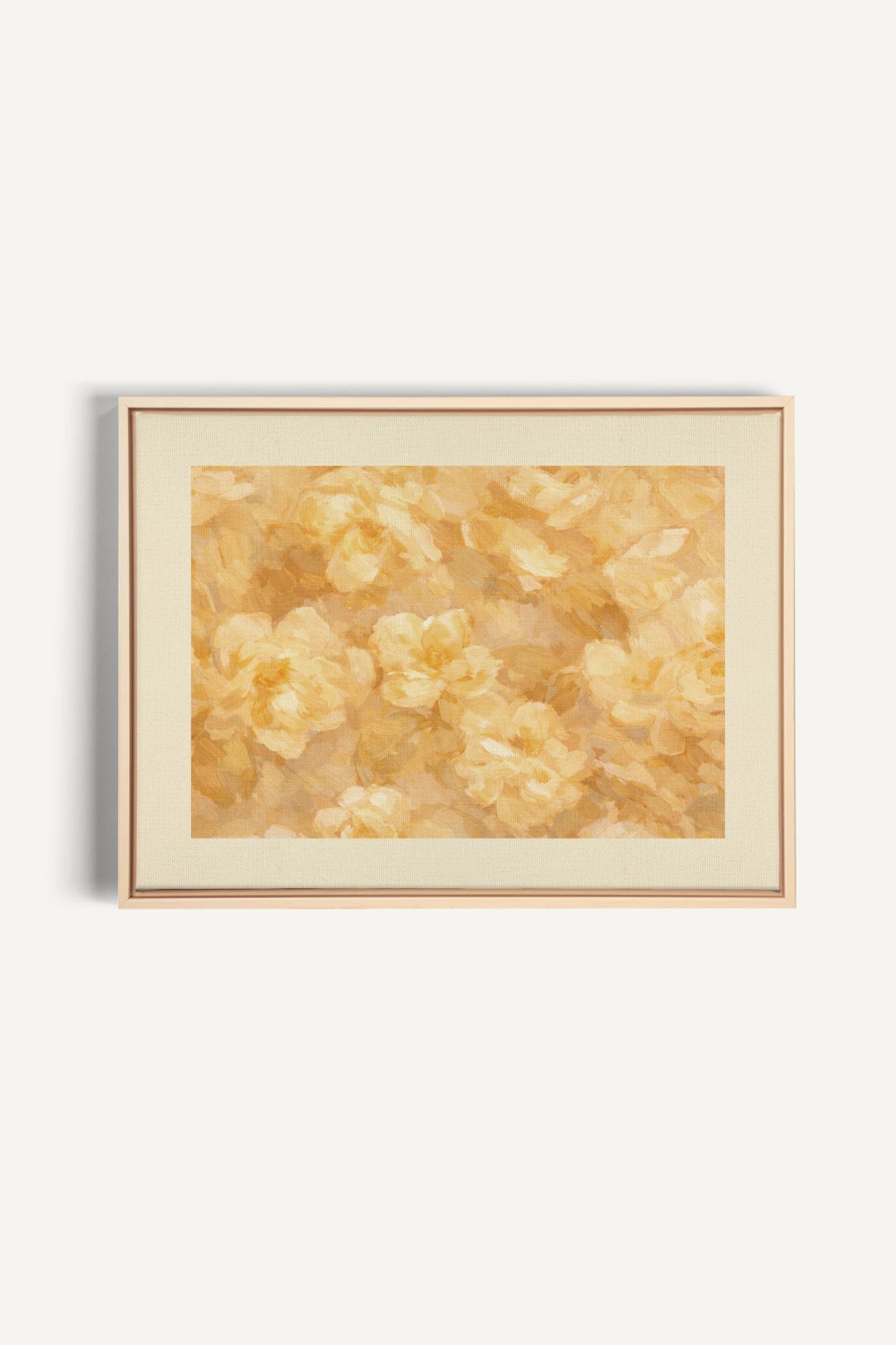 APRICOT PETALS, Work on stretched canvas, framed Naturel Clair