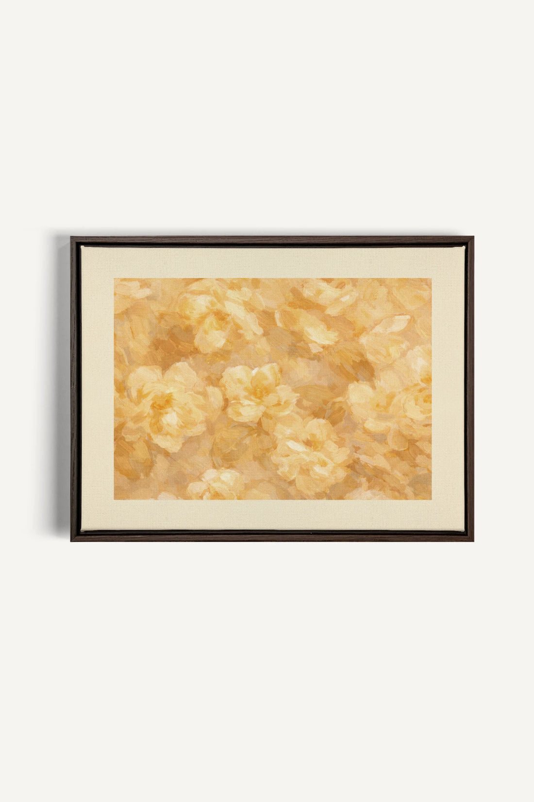 APRICOT PETALS, Oeuvre sur toile étirée, encadré Brun Noyer