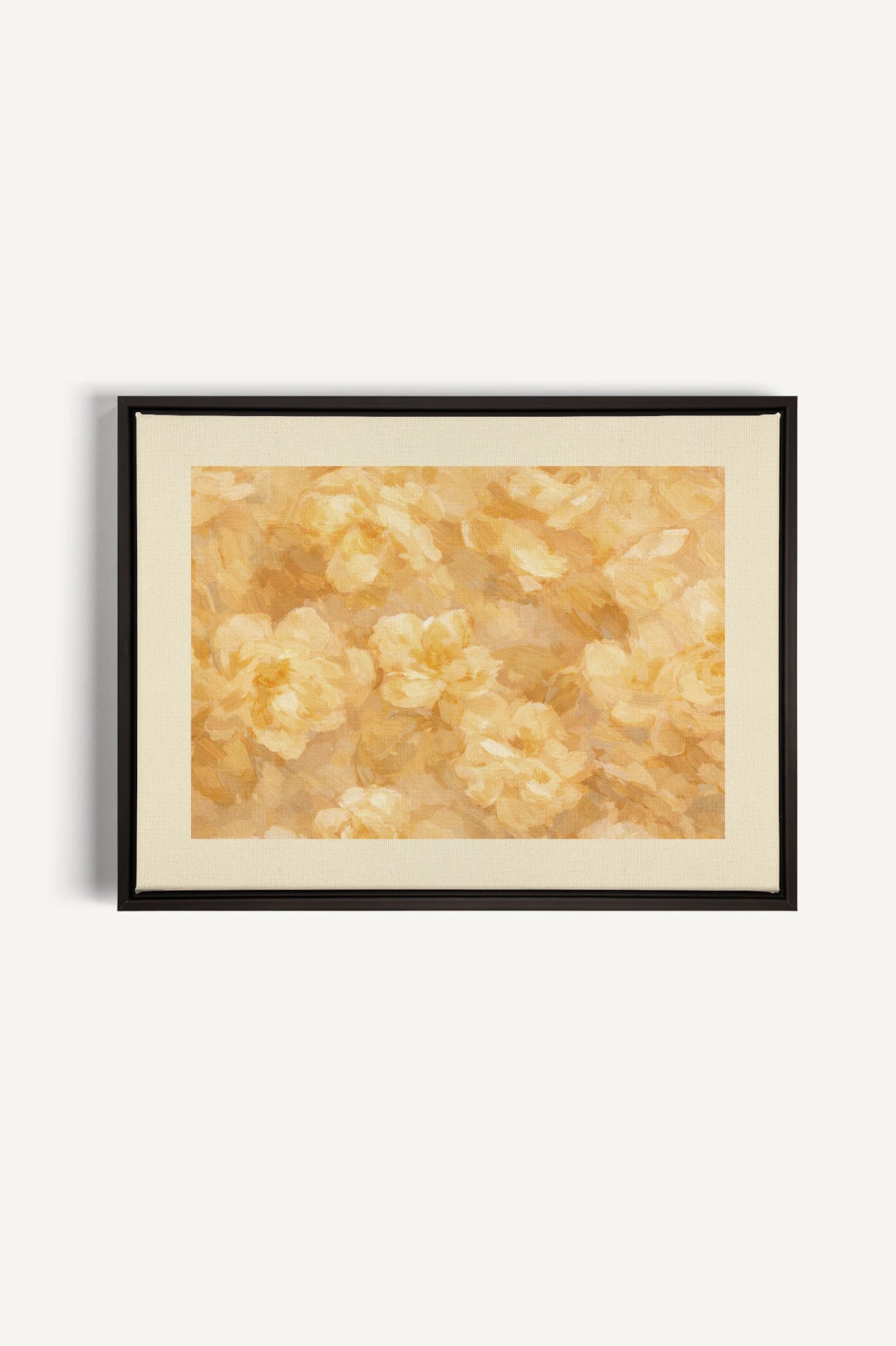 APRICOT PETALS, Work on stretched canvas, framed Black