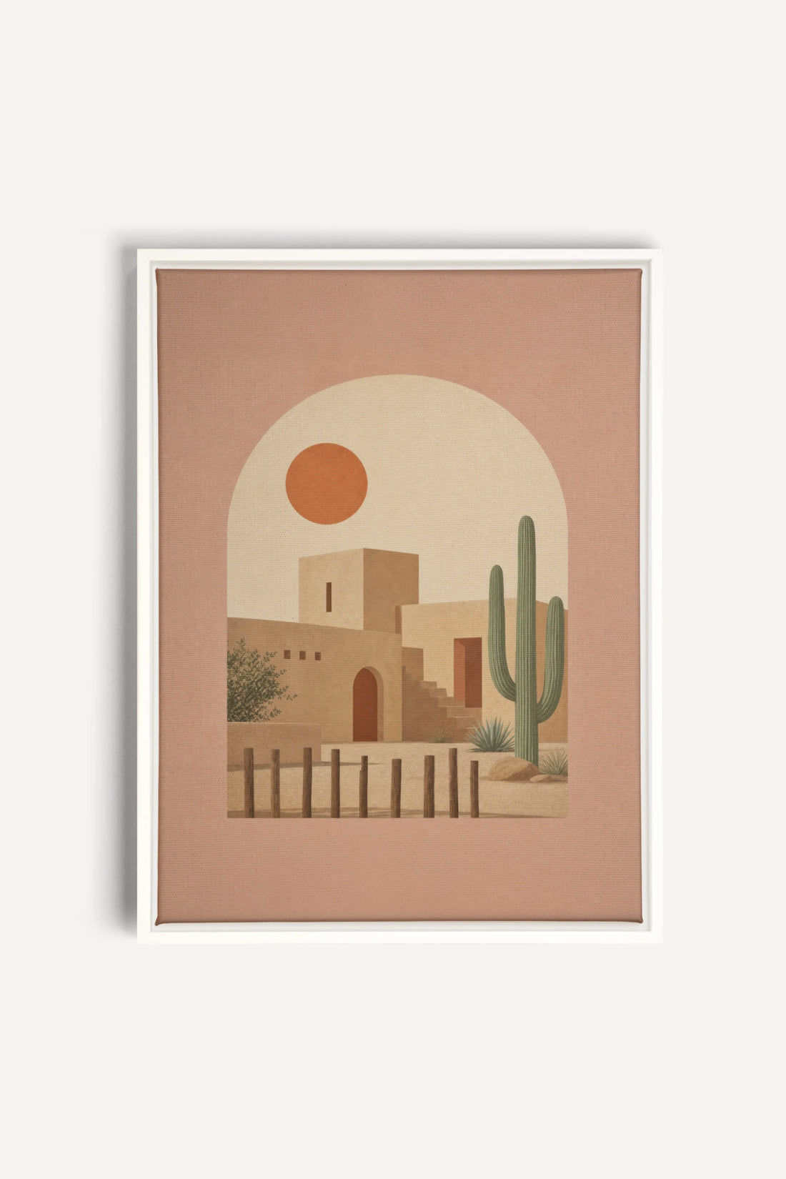 ARCHE DU DÉSERT, Oeuvre sur toile étirée, encadré Blanc