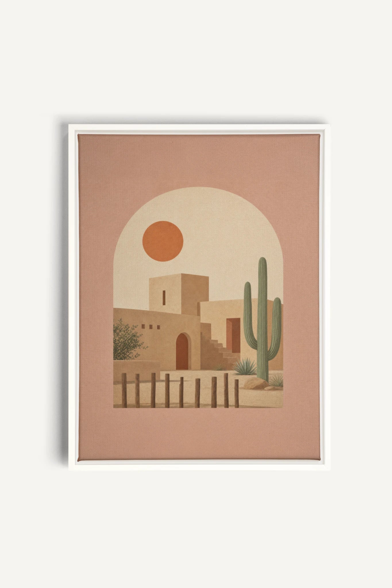 ARCHE DU DÉSERT, Oeuvre sur toile étirée, encadré Blanc