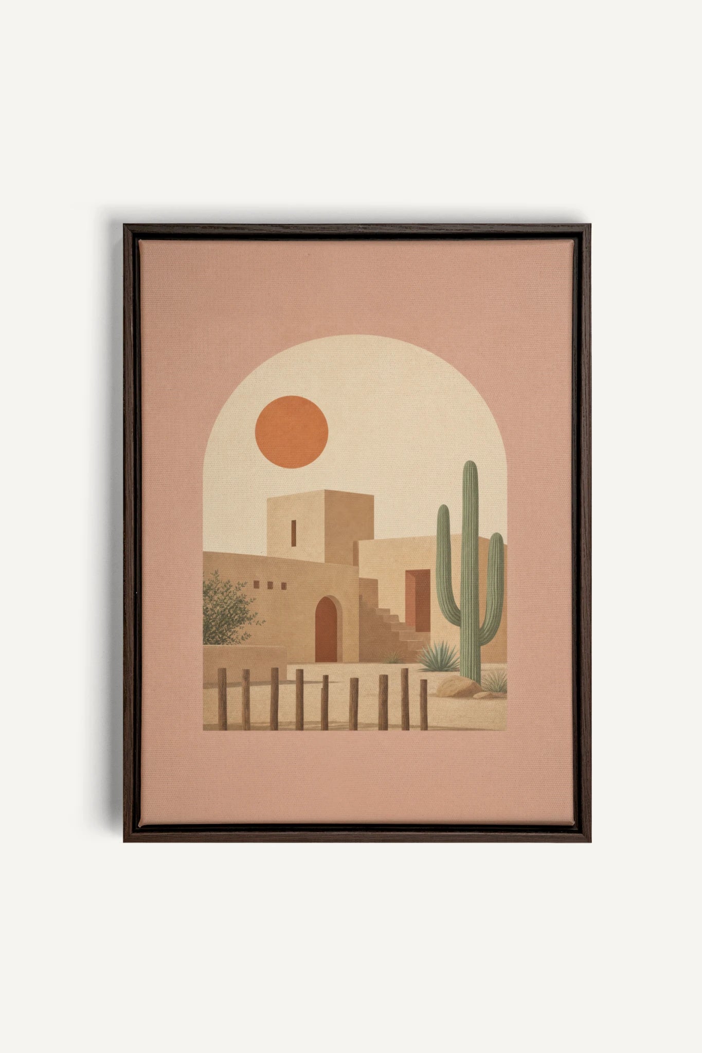 ARCHE DU DÉSERT, Oeuvre sur toile étirée, encadré Brun Noyer