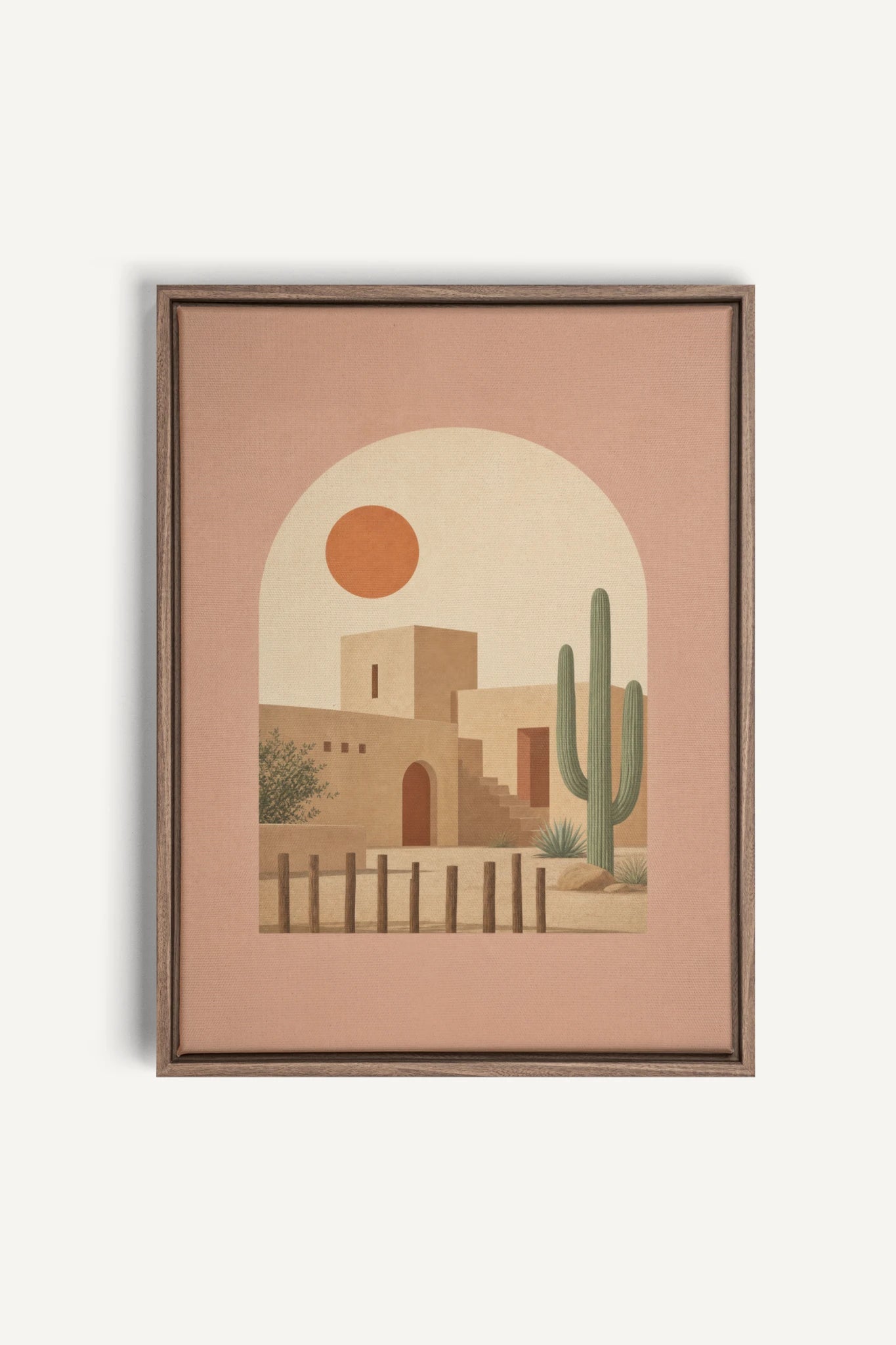 ARCHE DU DÉSERT, Oeuvre sur toile étirée, encadré Brun Chêne