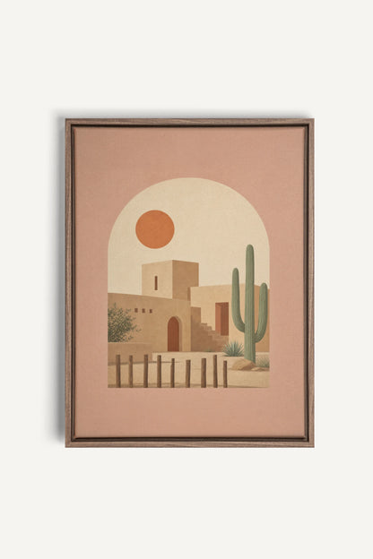ARCHE DU DÉSERT, Oeuvre sur toile étirée, encadré Brun Chêne