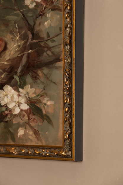 Au Creux des Branches, Oeuvre sur toile rigide, encadré Vintage Bronze