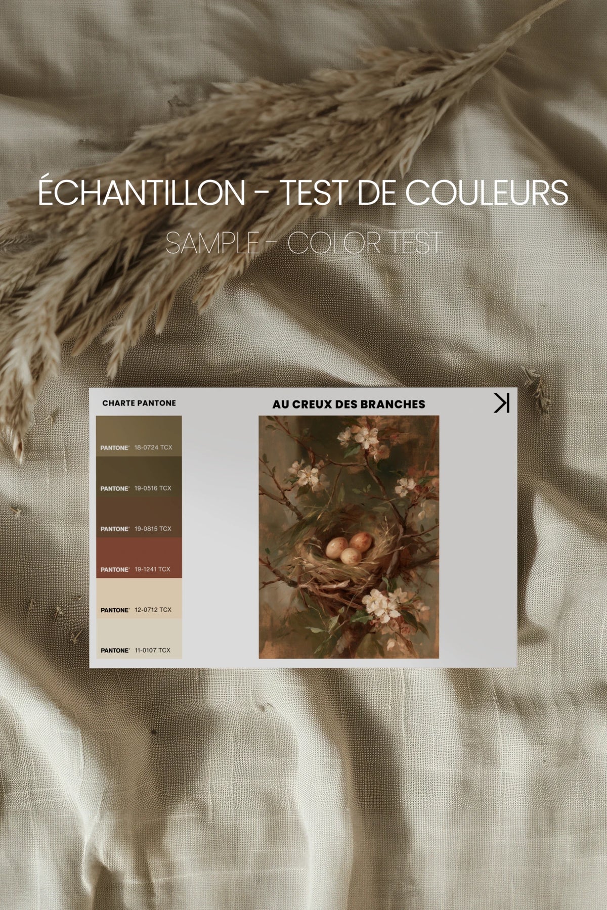 Au Creux des Branches, Oeuvre sur toile rigide, encadré Vintage Bronze