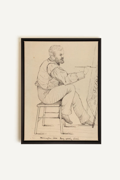 OLEKA CANVAS - AU FIL DU TRAIT, Oeuvre sur toile étirée, encadré Noir