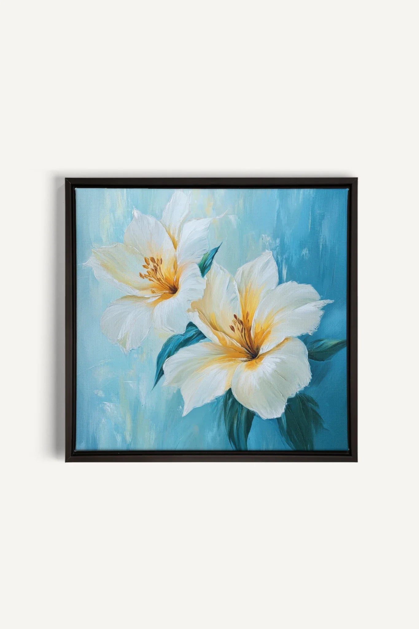 OLEKA CANVAS - AURORE FLORALE, Oeuvre sur toile étirée, encadré Noir