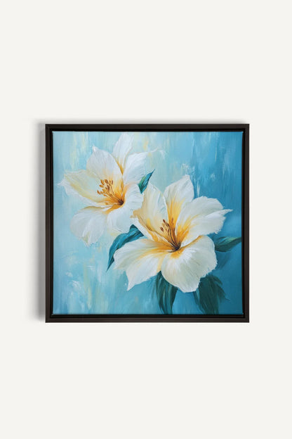 OLEKA CANVAS - AURORE FLORALE, Oeuvre sur toile étirée, encadré Noir