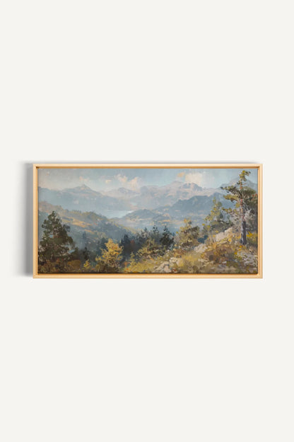 OLEKA CANVAS - Austrian Alpenglow, Oeuvre sur toile étirée, encadré Naturel Clair