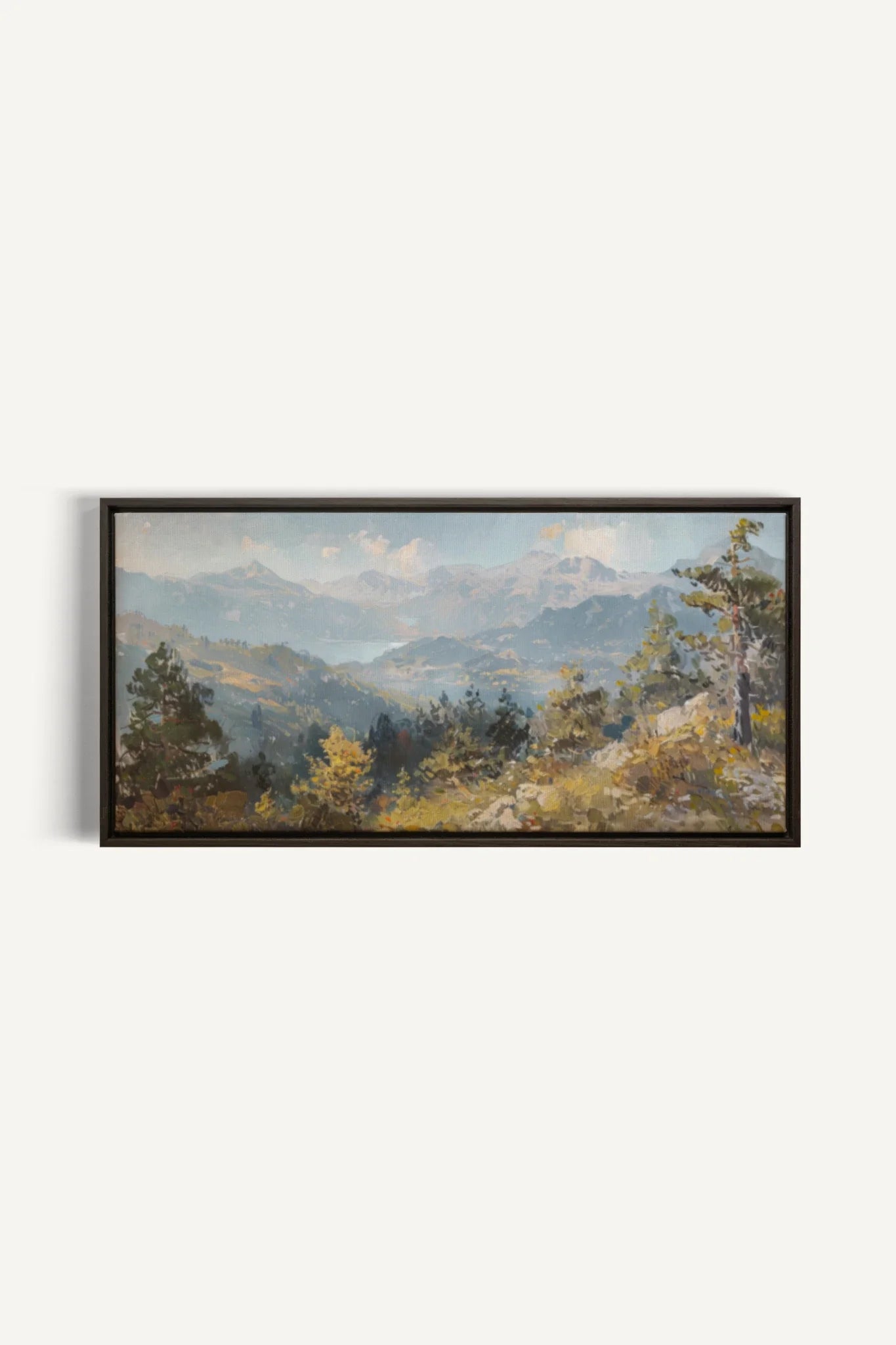 OLEKA CANVAS - Austrian Alpenglow, Oeuvre sur toile étirée, encadré Brun Noyer