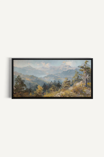 OLEKA CANVAS - Austrian Alpenglow, Oeuvre sur toile étirée, encadré Noir