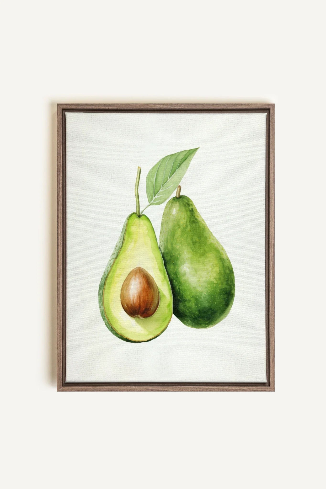 OLEKA CANVAS - AVOCADO, Oeuvre sur toile étirée, encadré Brun Chêne