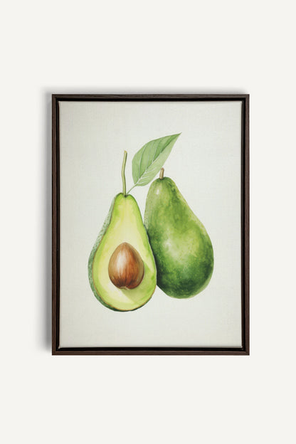 AVOCADO, Artwork on stretched canvas, framed in Walnut Brown