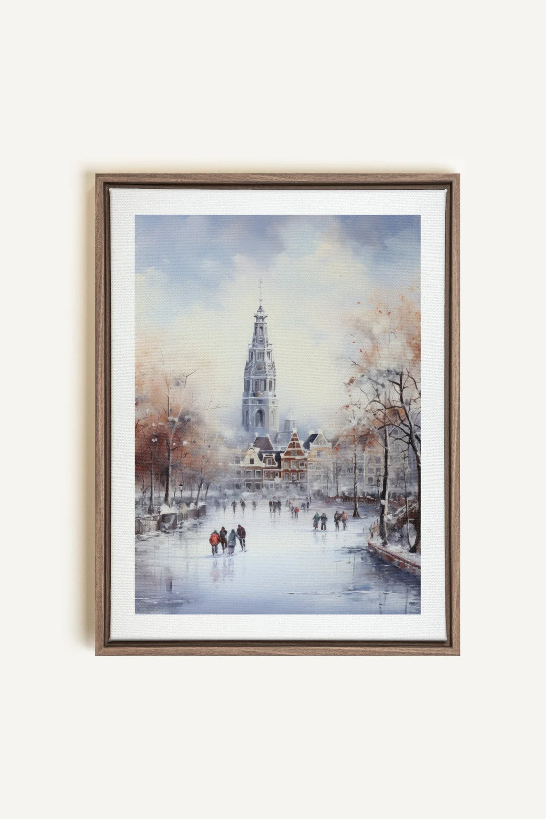 OLEKA CANVAS - Azure Rink, Oeuvre sur toile étirée, encadré Brun Chêne