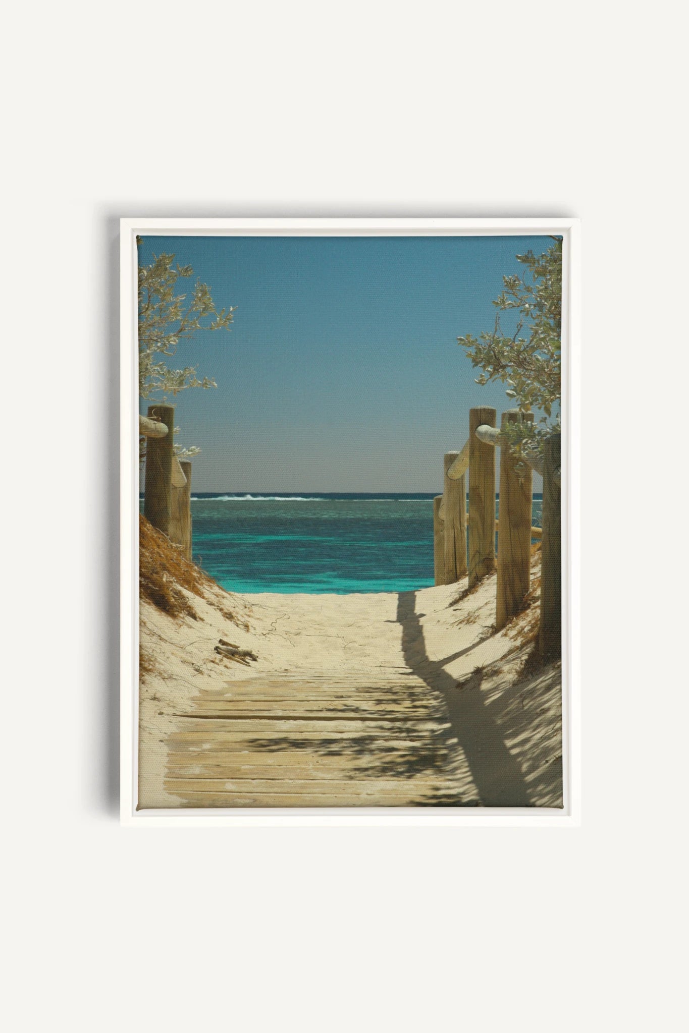 AZURE WALK, Oeuvre sur toile étirée, encadré Blanc