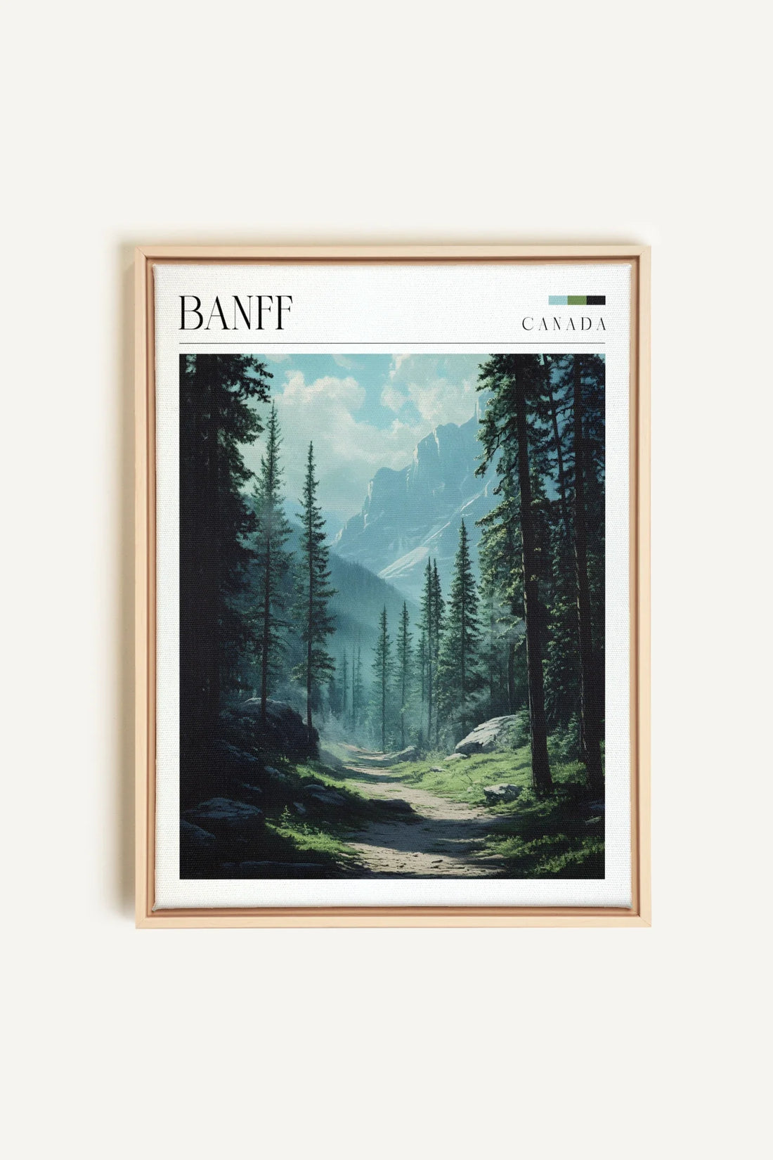 OLEKA CANVAS - BANFF, Oeuvre sur toile étirée, encadré Naturel Clair