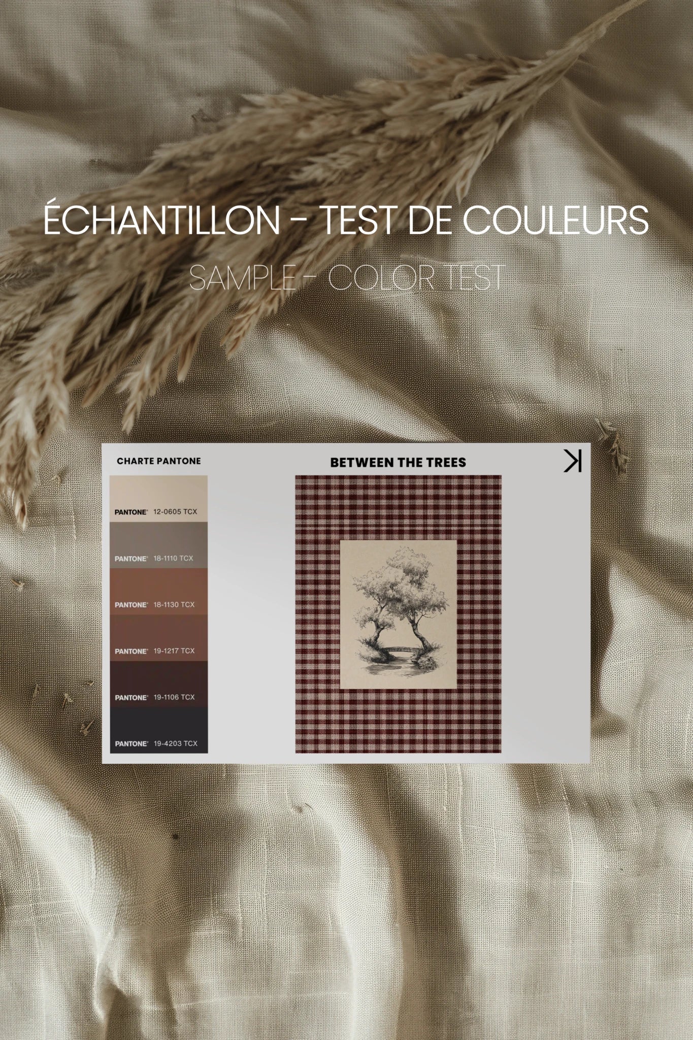 BETWEEN THE TREES, Artwork on rigid canvas, signature frame by Atelier Dansereau