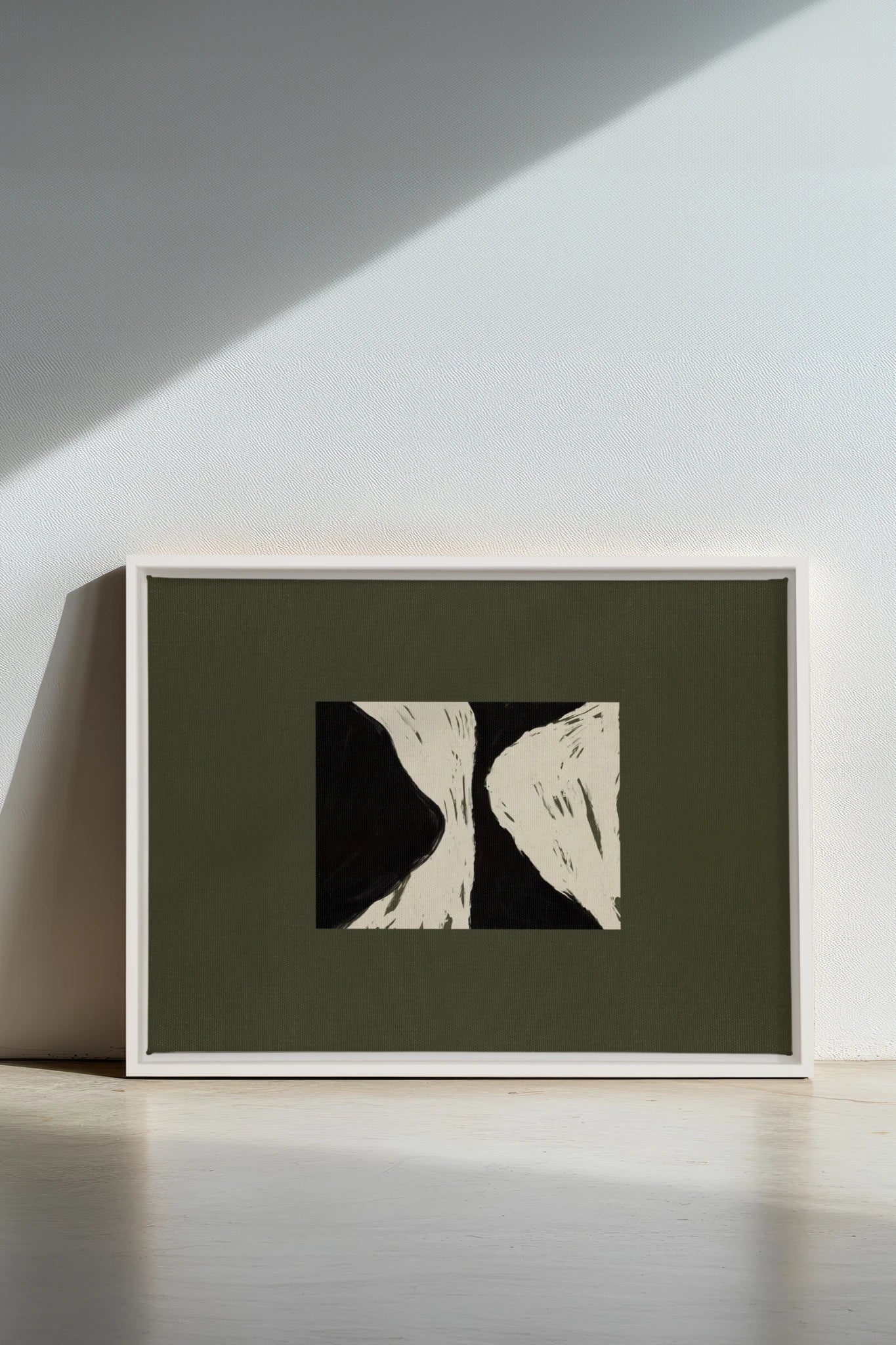 BLACK RIVER, Work on stretched canvas, framed White