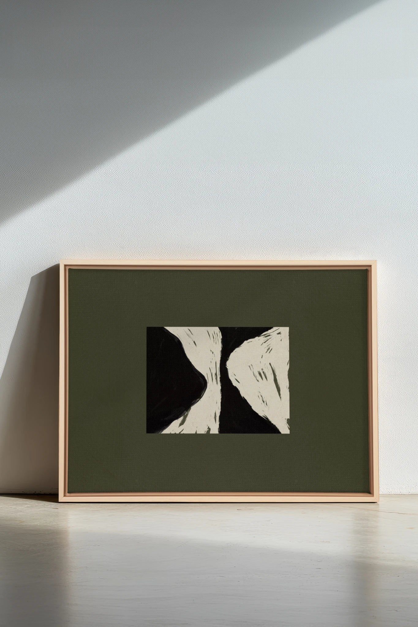 BLACK RIVER, Work on stretched canvas, framed Naturel Clair