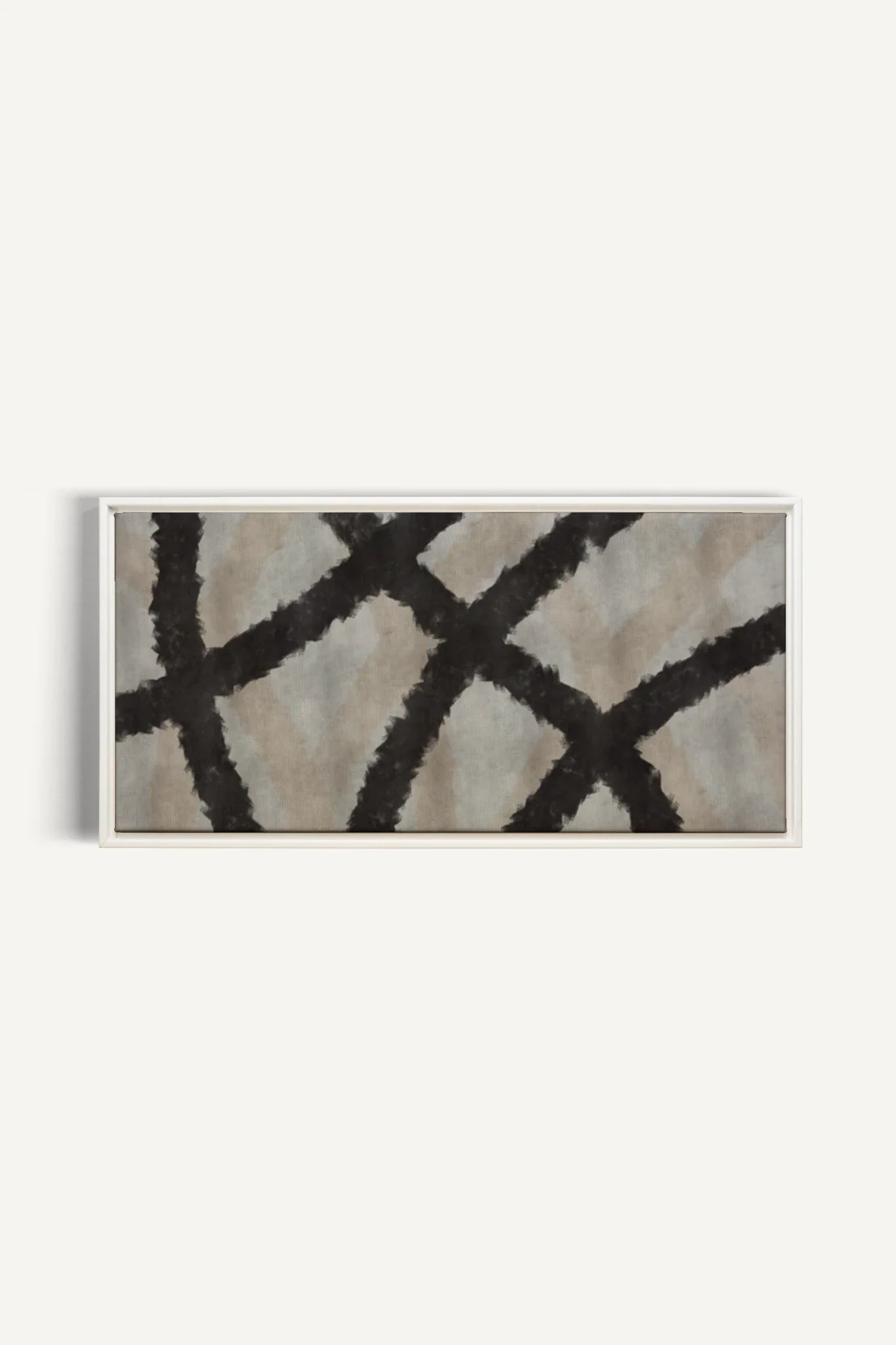 OLEKA CANVAS - BLACK THREADS, Oeuvre sur toile étirée, encadré Blanc