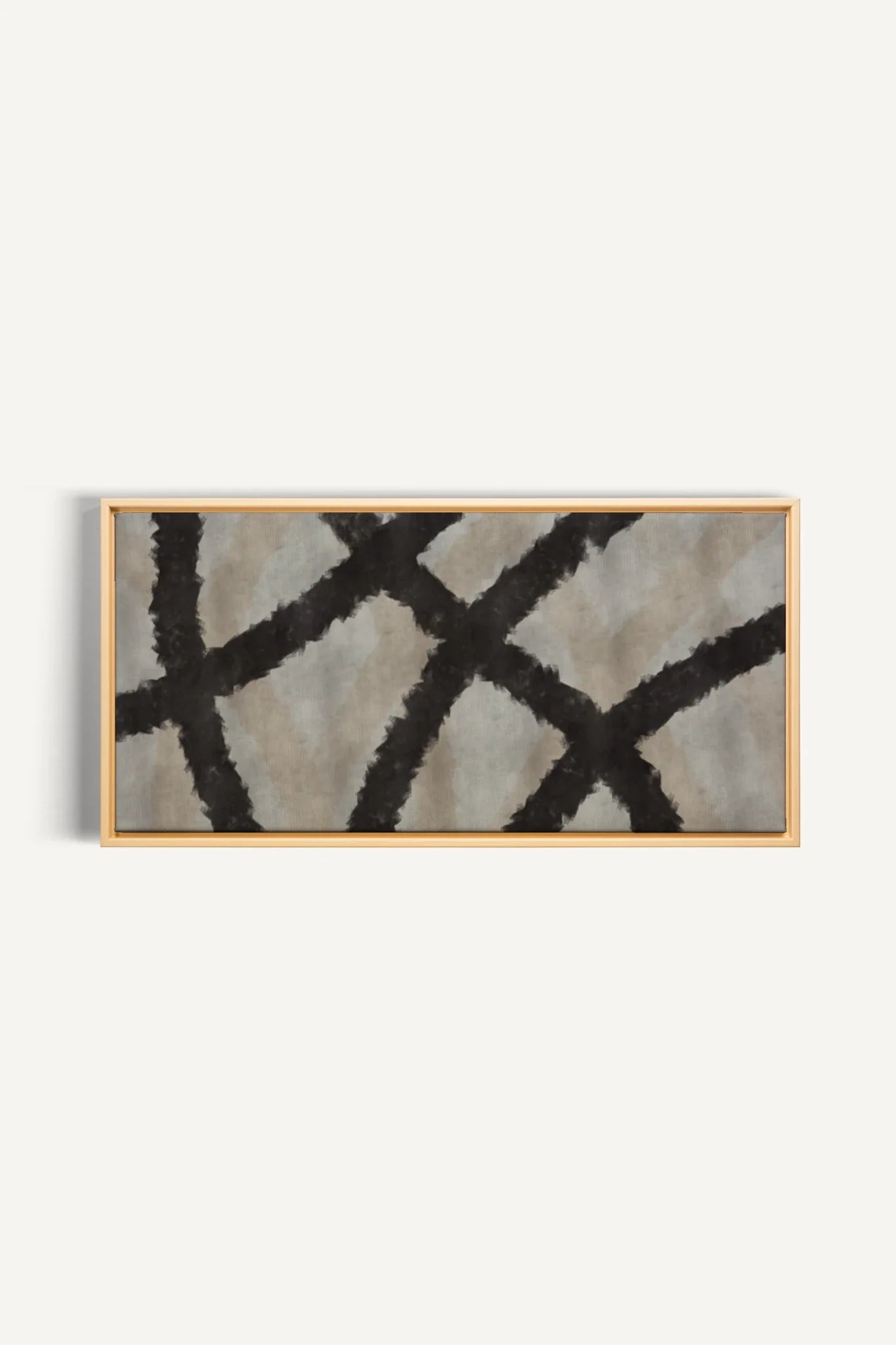 OLEKA CANVAS - BLACK THREADS, Oeuvre sur toile étirée, encadré Naturel Clair