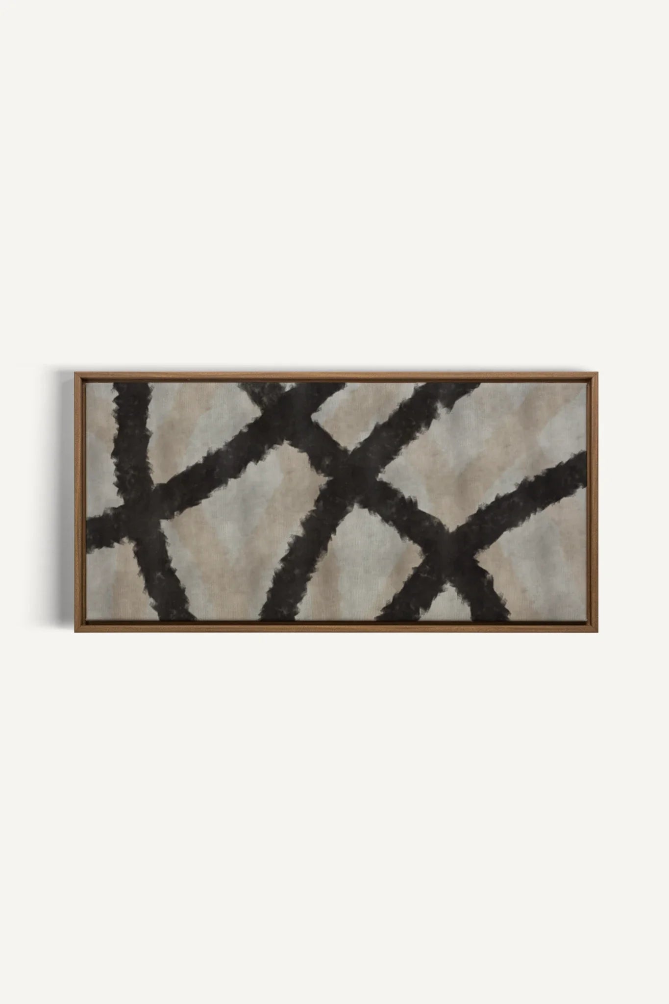 OLEKA CANVAS - BLACK THREADS, Oeuvre sur toile étirée, encadré Brun Chêne