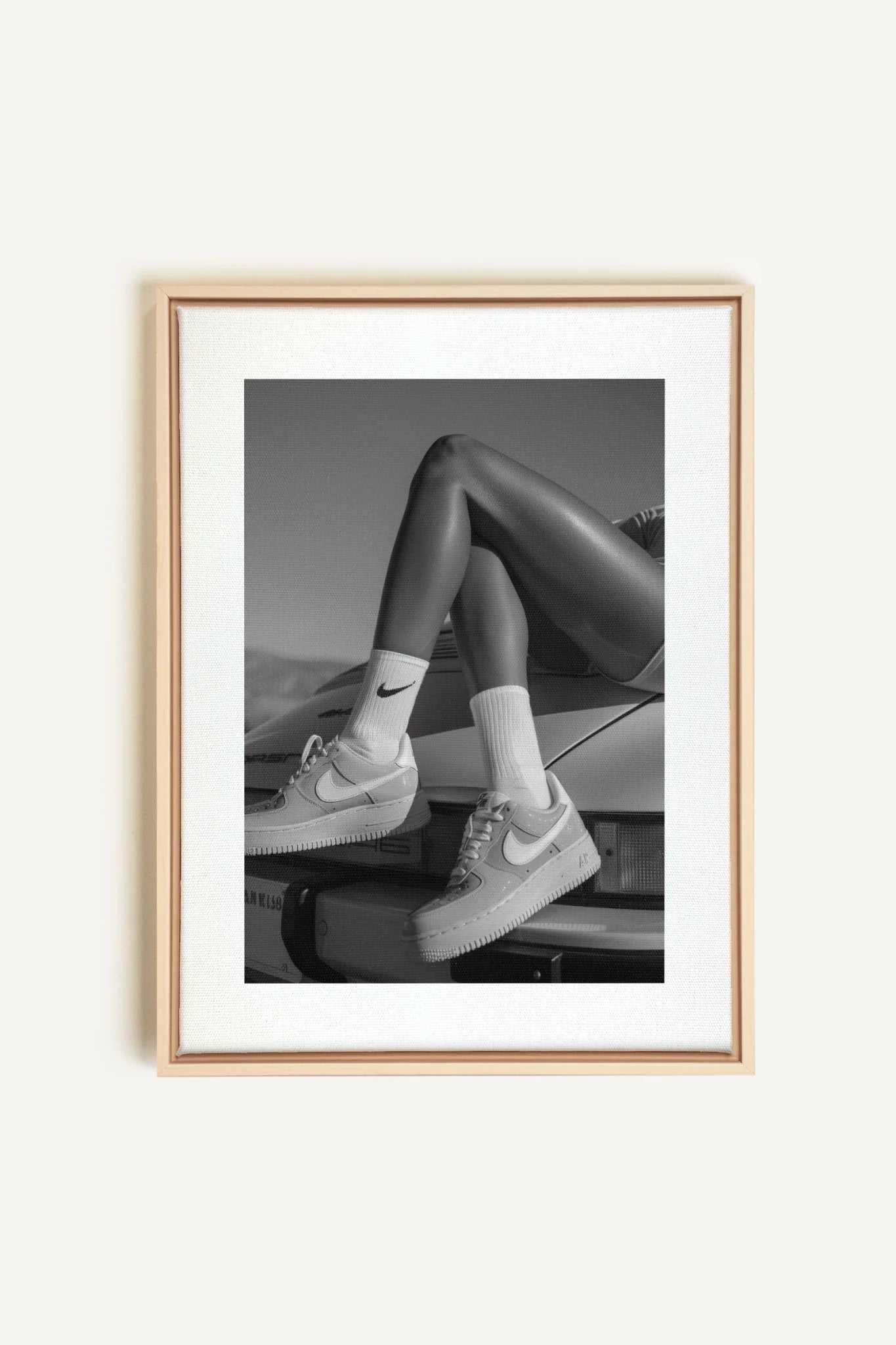 OLEKA CANVAS - BLACK &amp; WHITE BLISS, Oeuvre sur toile étirée, encadré Naturel Clair