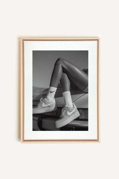 OLEKA CANVAS - BLACK &amp; WHITE BLISS, Oeuvre sur toile étirée, encadré Naturel Clair