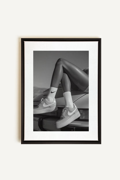 OLEKA CANVAS - BLACK &amp; WHITE BLISS, Oeuvre sur toile étirée, encadré Noir