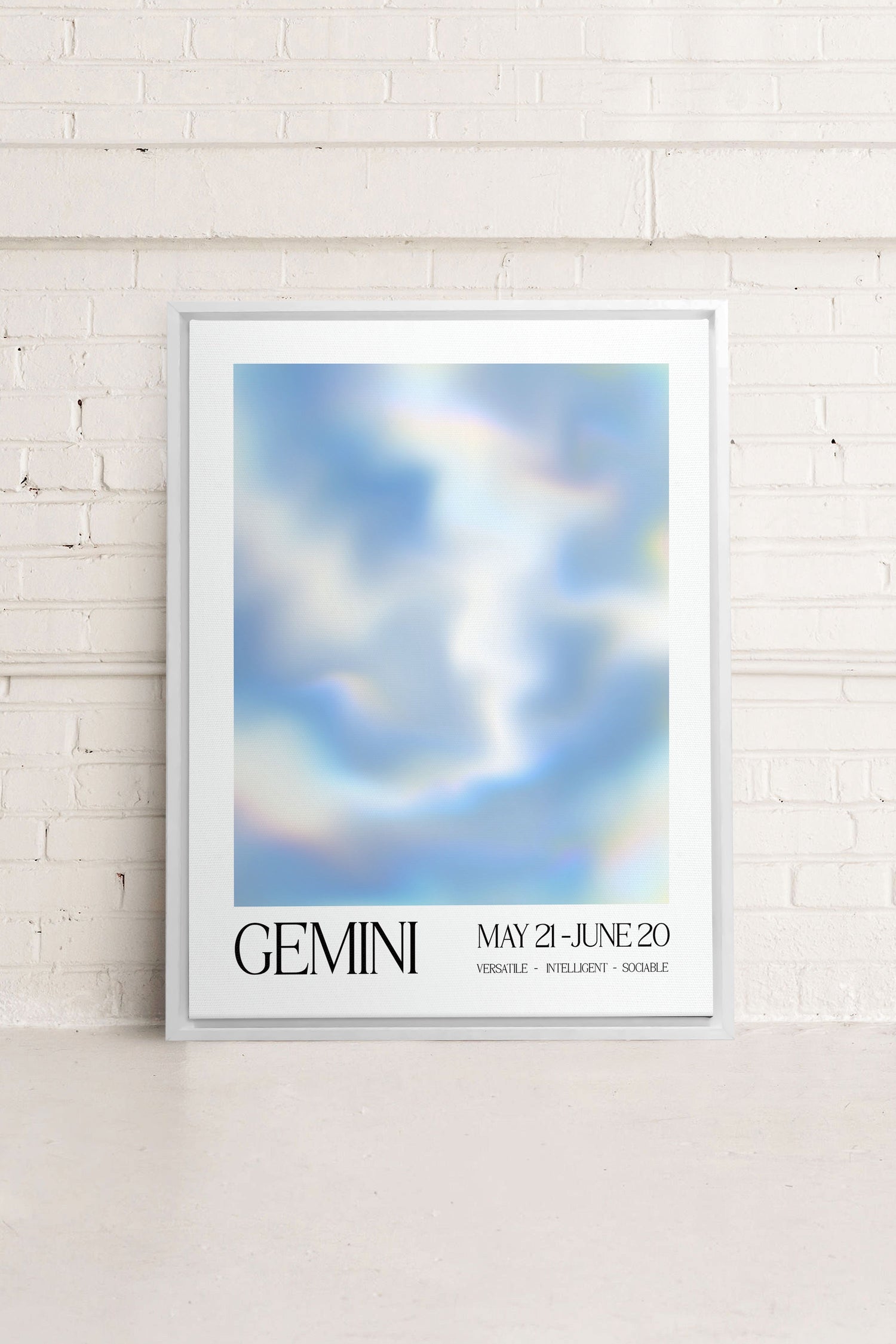 OLEKA CANVAS - GEMINI, Oeuvre sur toile étirée, encadré Blanc