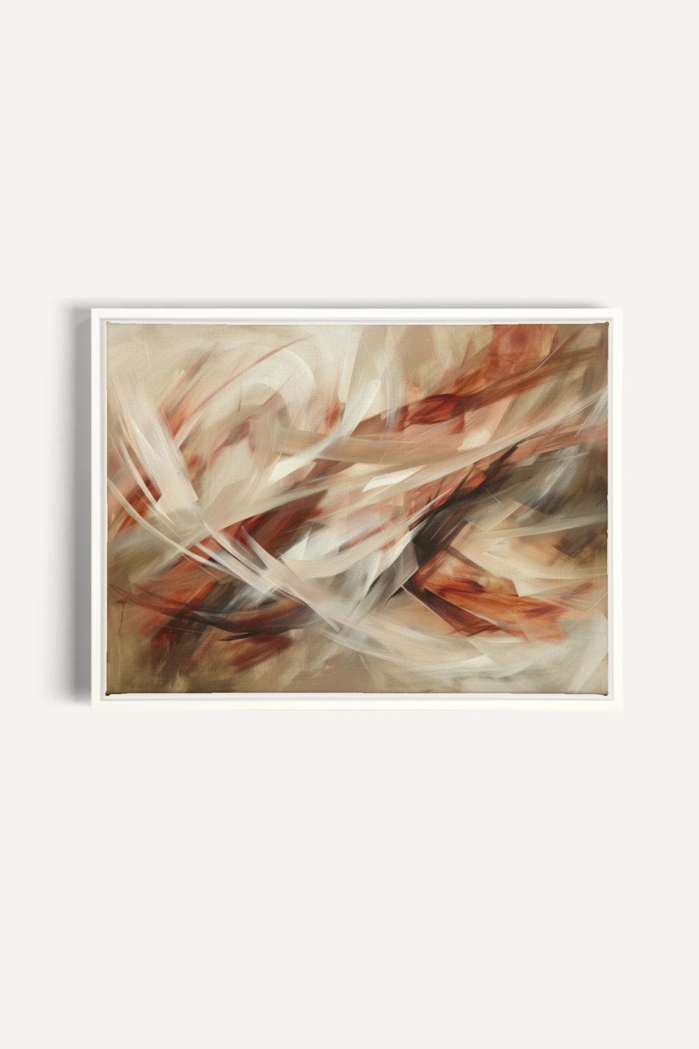 OLEKA CANVAS - BLAZING SWIRLS, Oeuvre sur toile étirée, encadré Blanc