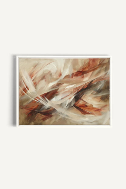OLEKA CANVAS - BLAZING SWIRLS, Oeuvre sur toile étirée, encadré Blanc