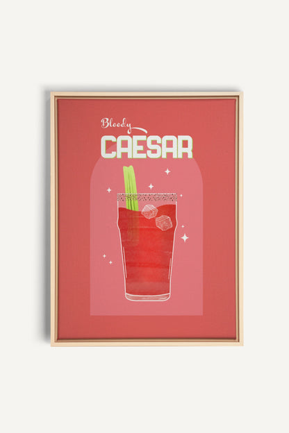 BLOODY CAESAR, Artwork on stretched canvas, framed Natural Light