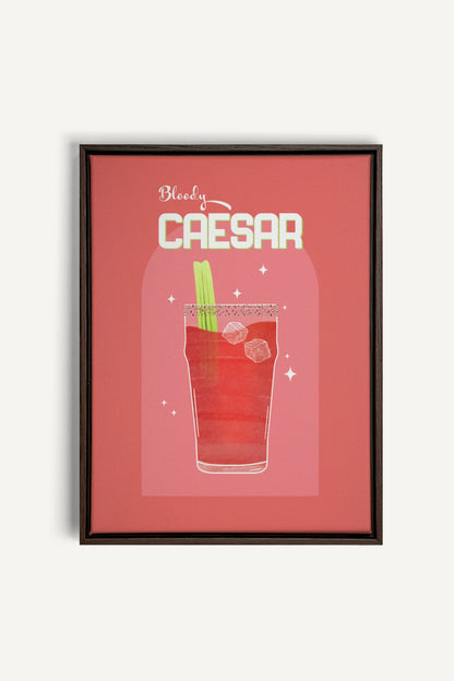 BLOODY CAESAR, Artwork on stretched canvas, framed in Walnut Brown