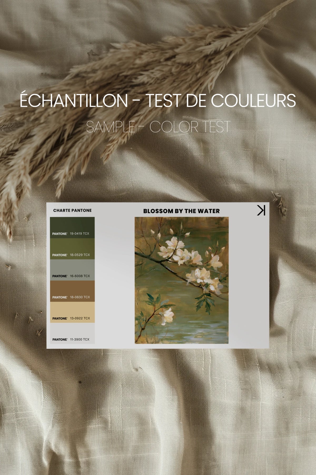 Blossom by the Water, Oeuvre sur toile rigide, encadré Vintage Argent