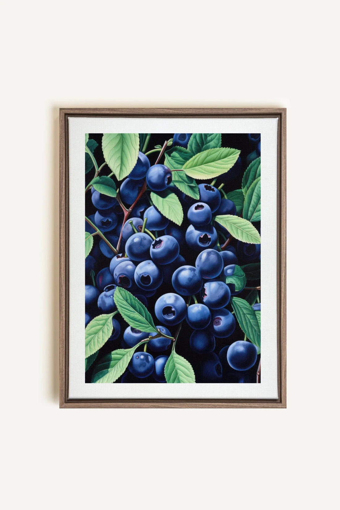 OLEKA CANVAS - BLUEBERRY BLISS, Oeuvre sur toile étirée, encadré Brun Chêne