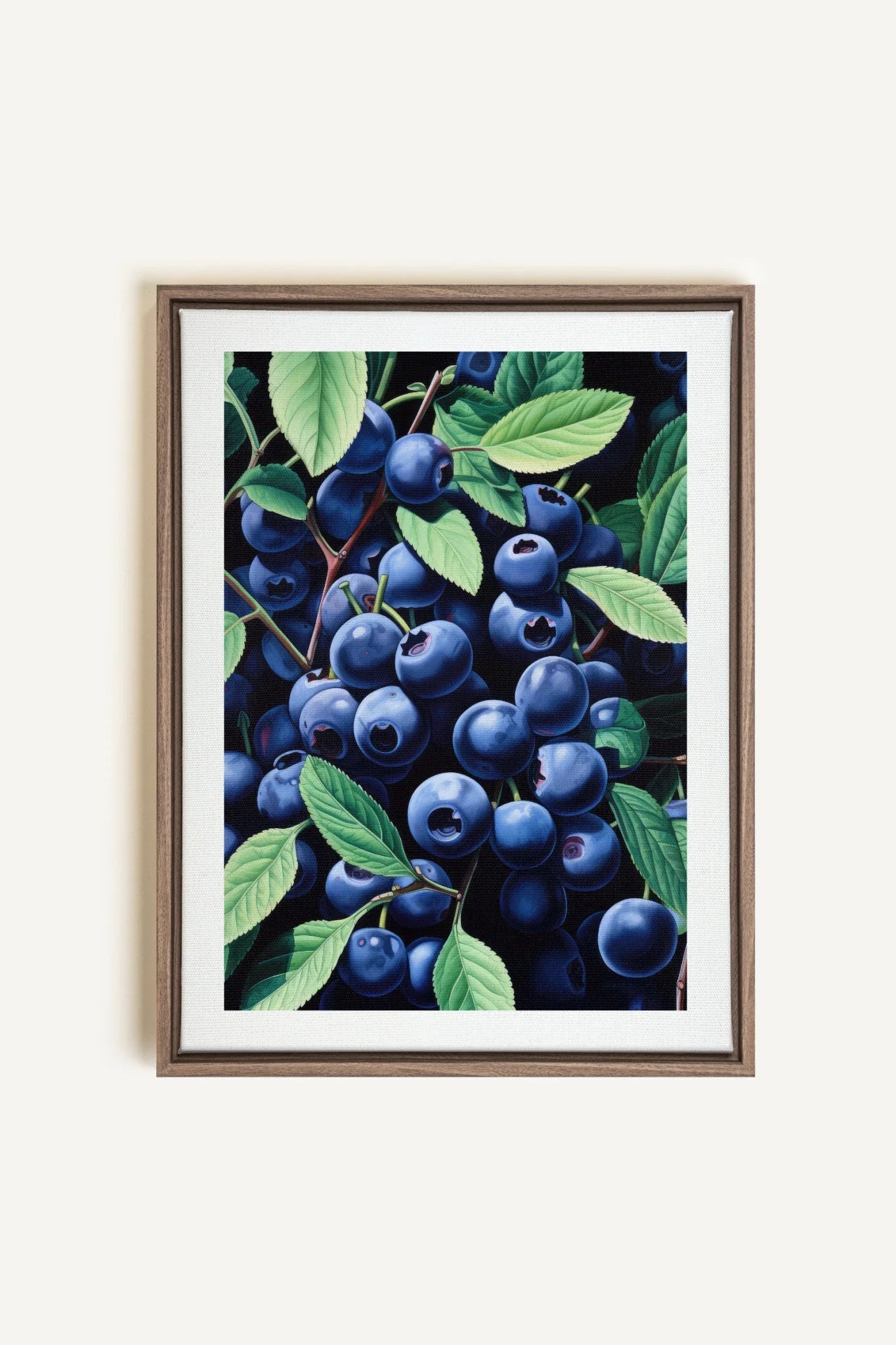 OLEKA CANVAS - BLUEBERRY BLISS, Oeuvre sur toile étirée, encadré Brun Chêne