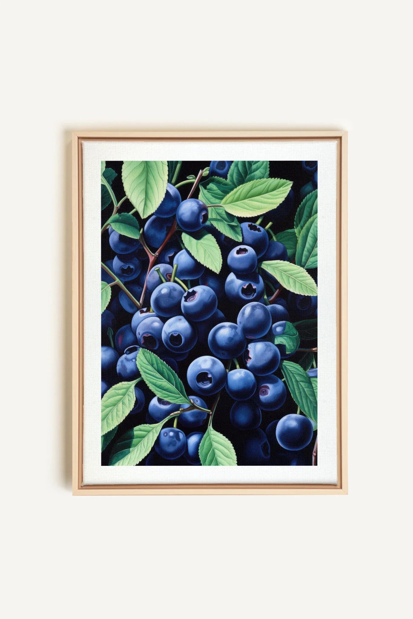 OLEKA CANVAS - BLUEBERRY BLISS, Oeuvre sur toile étirée, encadré Naturel Clair