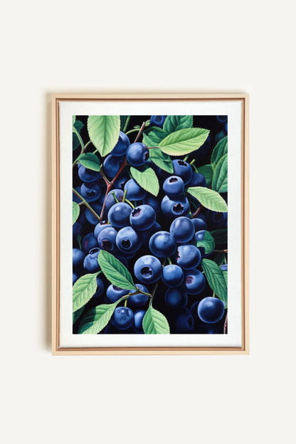 OLEKA CANVAS - BLUEBERRY BLISS, Oeuvre sur toile étirée, encadré Naturel Clair