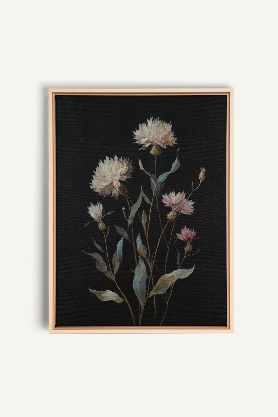 BLUSH FLORA, Oeuvre sur toile étirée, encadré Naturel Clair