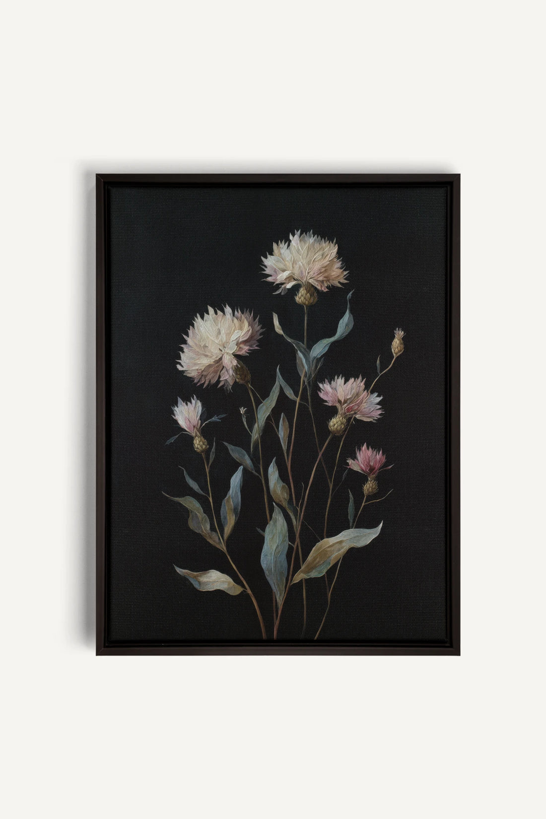 BLUSH FLORA, Work on stretched canvas, framed Black