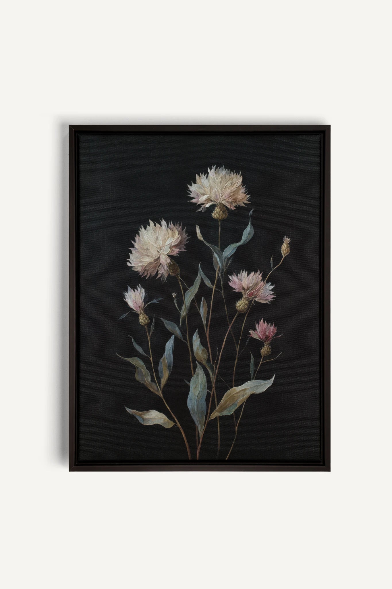 BLUSH FLORA, Work on stretched canvas, framed Black