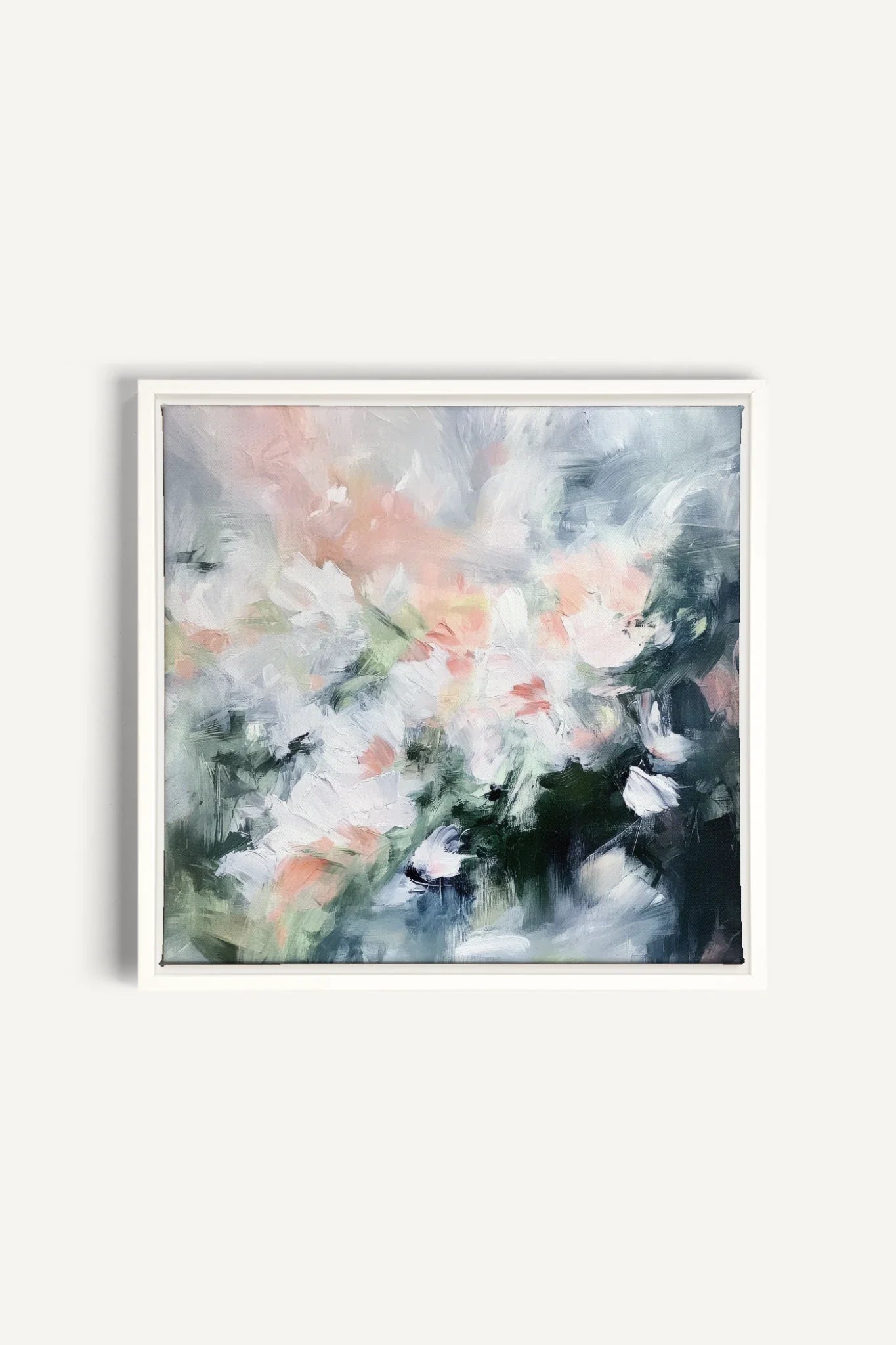 OLEKA CANVAS - BLUSH HARMONY, Oeuvre sur toile étirée, encadré Blanc