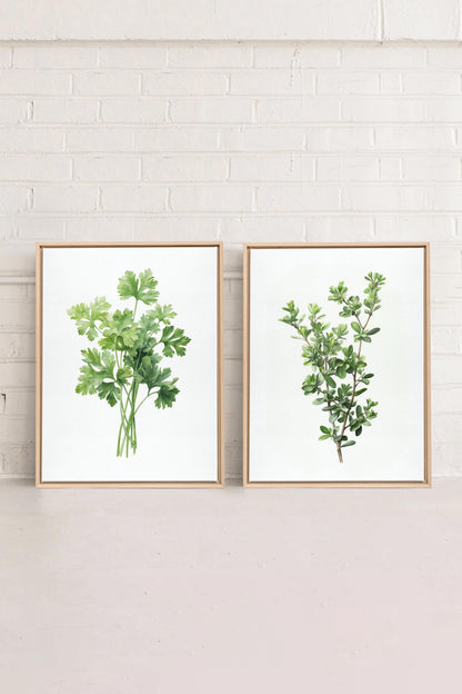 DUO FINES HERBES, 2 Artworks on stretched canvas, framed Natural Light
