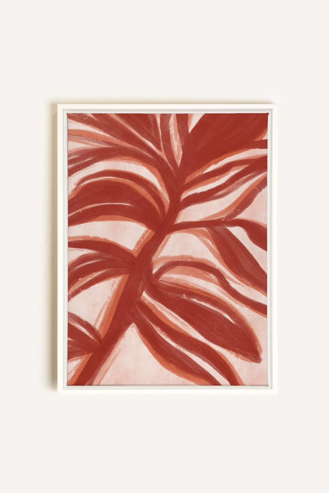 OLEKA CANVAS - BOTANIC FLAME, Oeuvre sur toile étirée, encadré Blanc