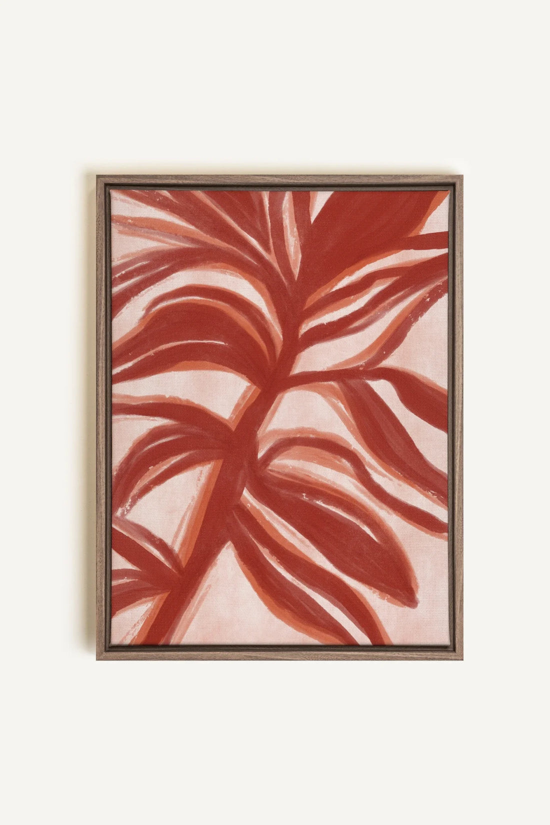 OLEKA CANVAS - BOTANIC FLAME, Oeuvre sur toile étirée, encadré Brun Chêne