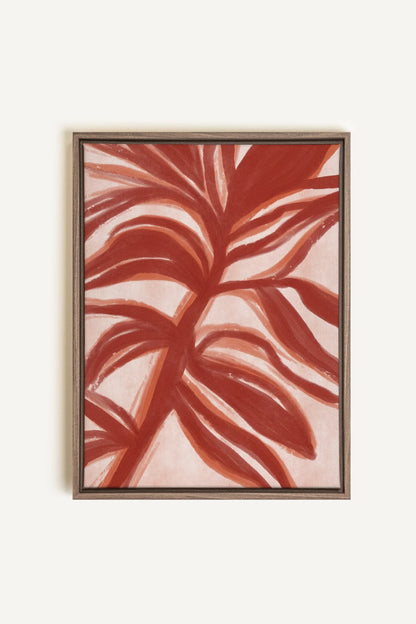 OLEKA CANVAS - BOTANIC FLAME, Oeuvre sur toile étirée, encadré Brun Chêne