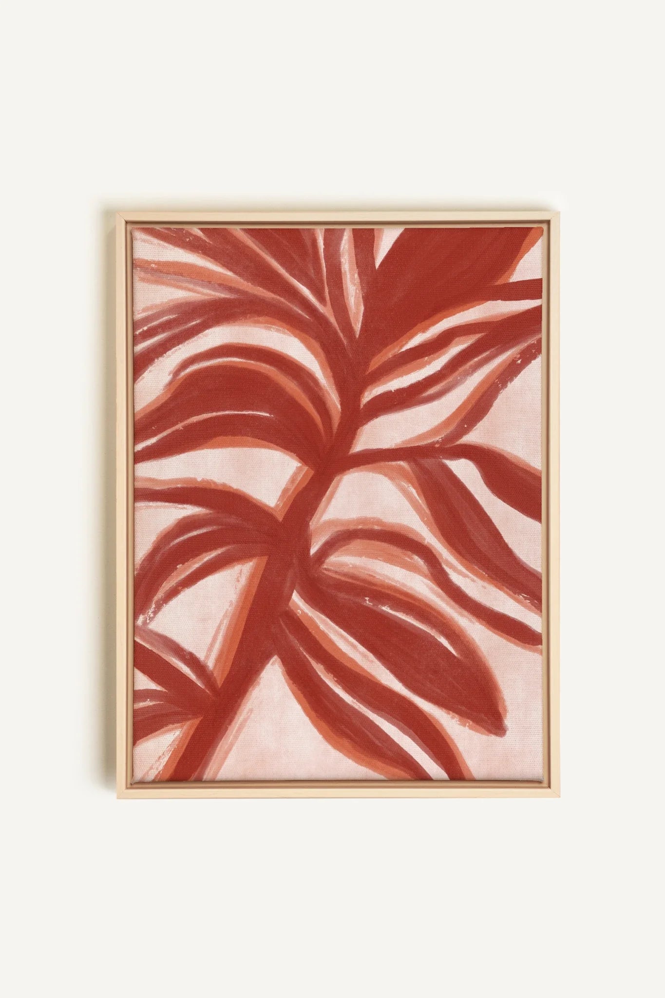 OLEKA CANVAS - BOTANIC FLAME, Oeuvre sur toile étirée, encadré Naturel Clair