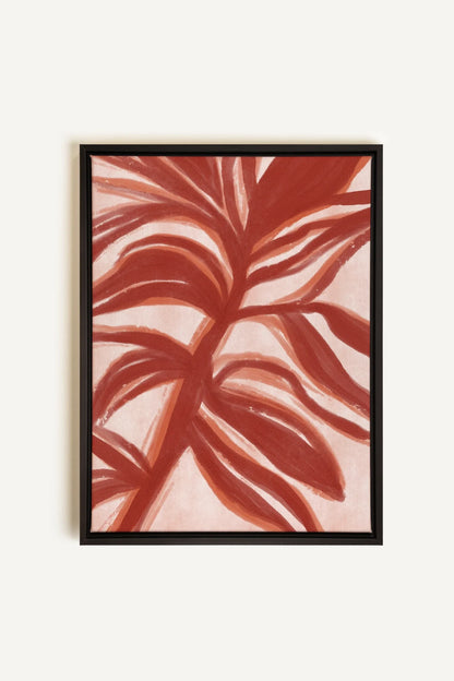 OLEKA CANVAS - BOTANIC FLAME, Oeuvre sur toile étirée, encadré Noir